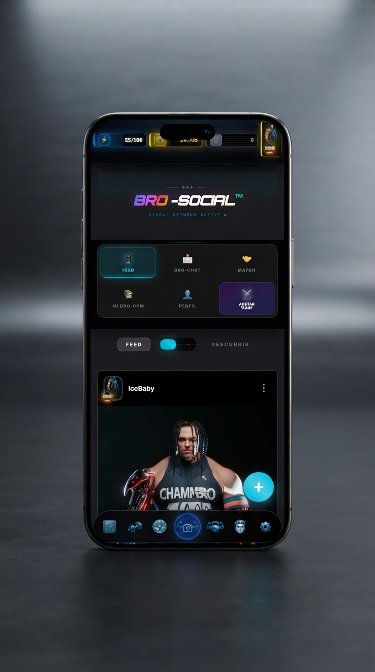 Red social de fitness Bro-Social para compartir entrenamientos en la app MiGymBro