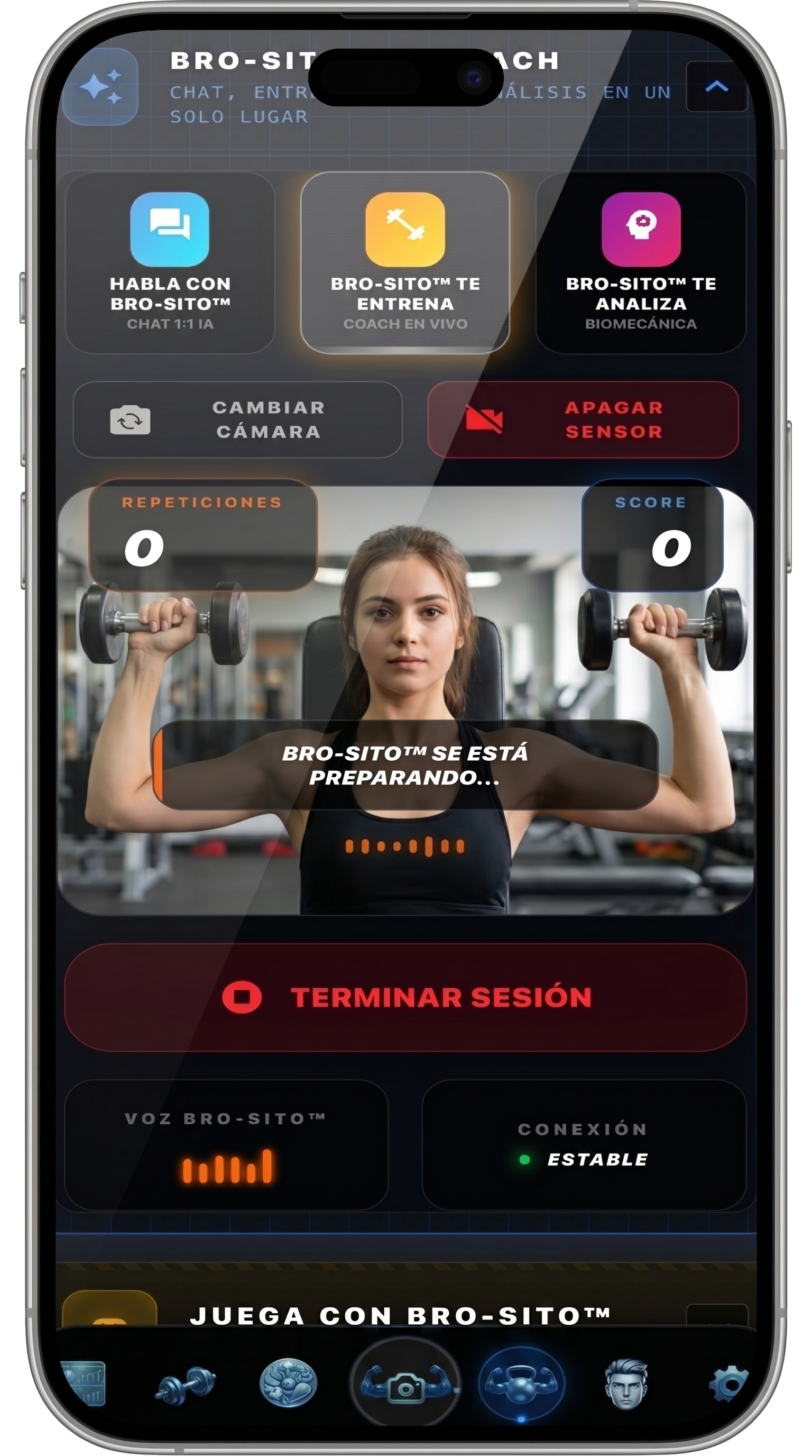 Análisis de técnica de entrenamiento en tiempo real mediante visión artificial por IA en la app MiGymBro